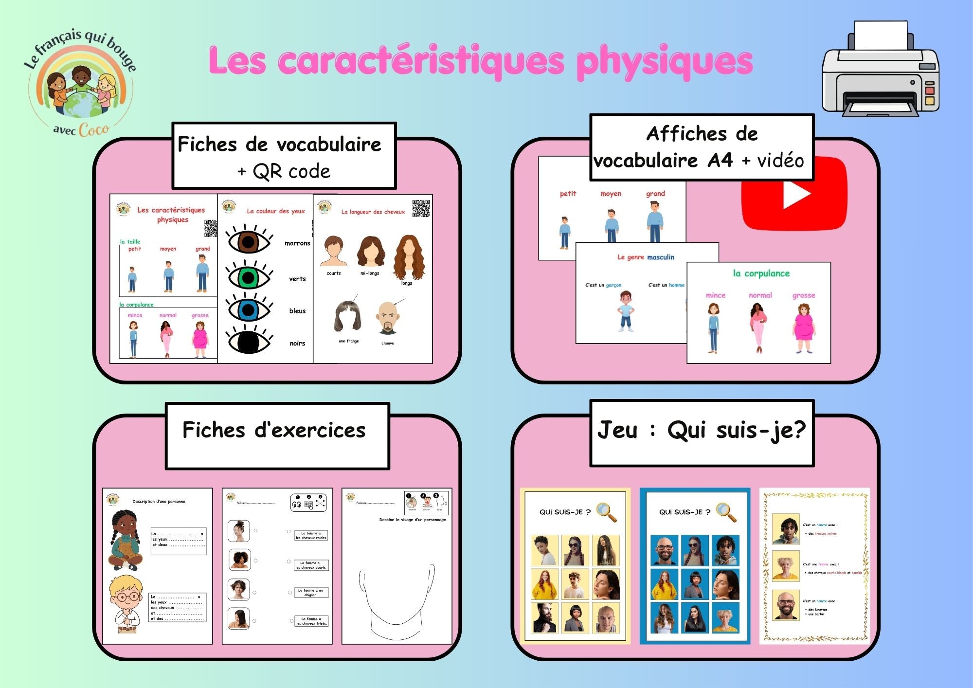 Pack : les caractéristiques physiques (flashcards + exercices)