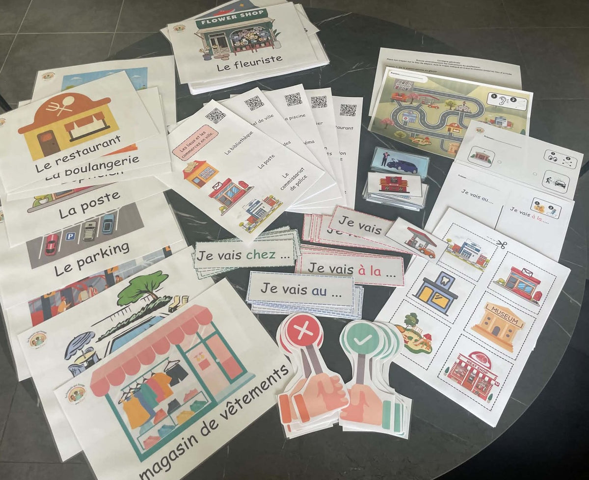 Pack : Les lieux et commerces en ville (flashcards + exercices)