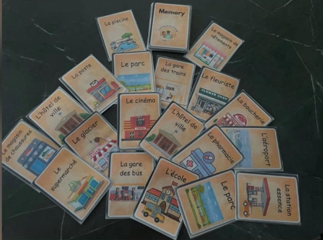 Pack : Les lieux et commerces en ville (flashcards + exercices)