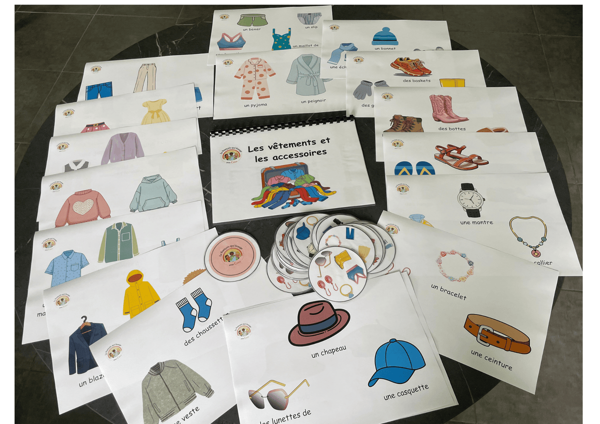 Pack : les vêtements et les accessoires (flashcards + exercices)