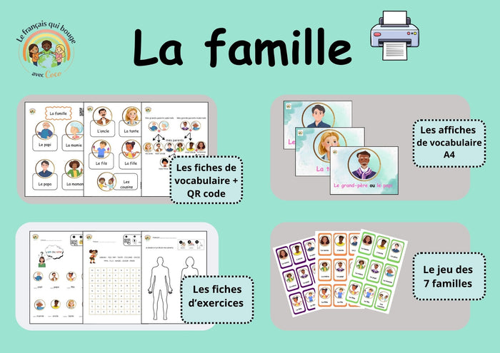 Pack : la famille (flashcards + exercices)