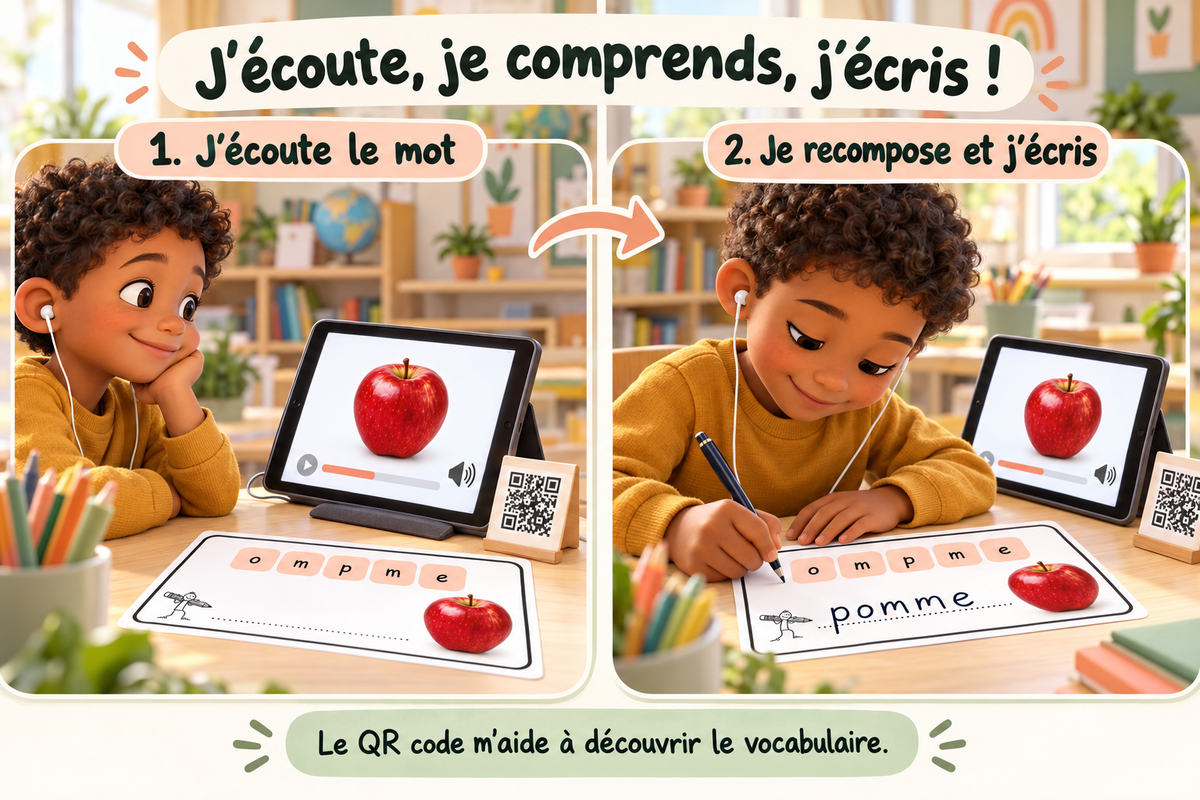atelier autonome : j'écoute et j'écris le mot