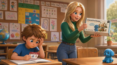  Enfants utilisant le jeu de cartes interactif pour apprendre l’anglais »